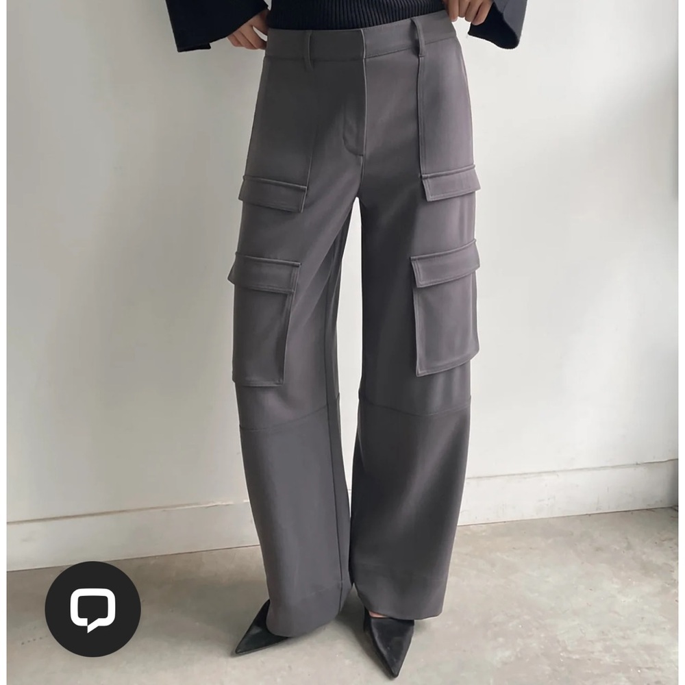 Oat + Fort Wide Leg Cargo Pants Women’s Gray